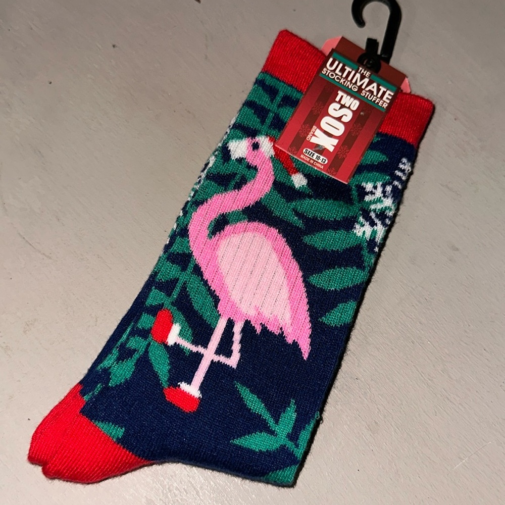 Flamingo Christmas Socks